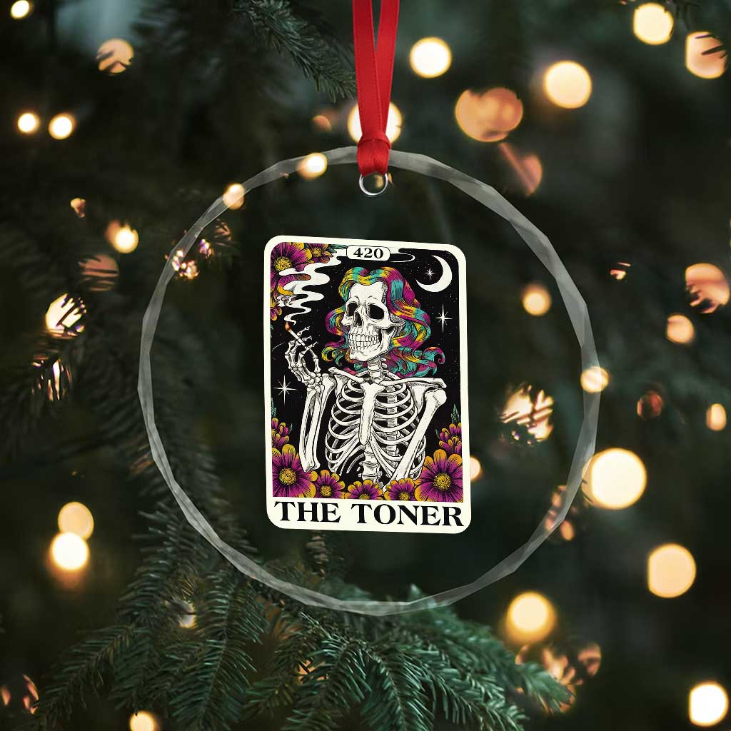 Skeleton 420 Cannabis Crystal Glass Ornament Tarot Card The Stoner Weed Lover TS02 Print Your Wear