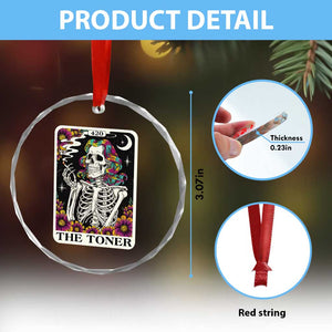 Skeleton 420 Cannabis Crystal Glass Ornament Tarot Card The Stoner Weed Lover TS02 Print Your Wear
