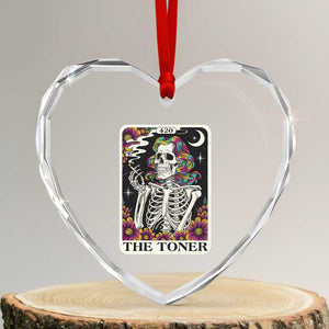 Skeleton 420 Cannabis Heart Crystal Glass Ornament Tarot Card The Stoner Weed Lover TS02 Transparent Glass 3'' Heart Print Your Wear