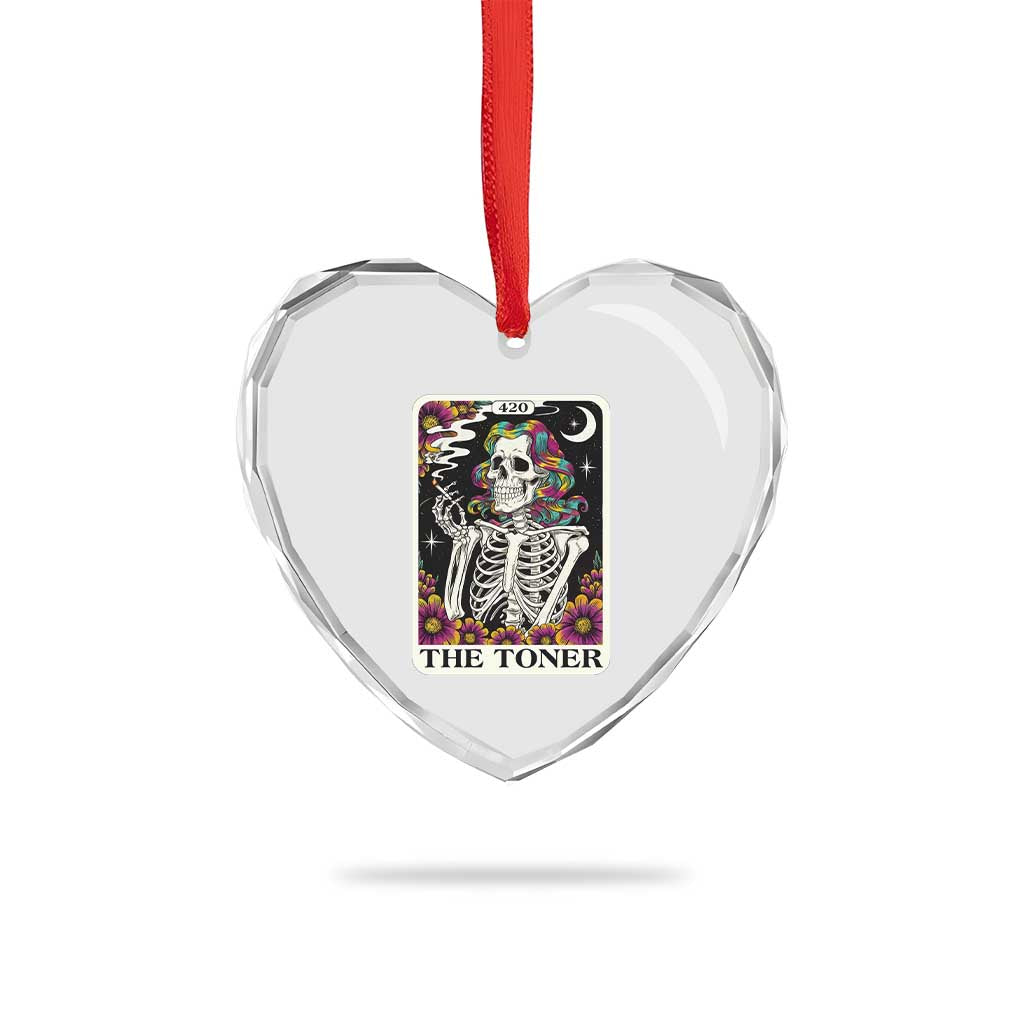 Skeleton 420 Cannabis Heart Crystal Glass Ornament Tarot Card The Stoner Weed Lover TS02 Print Your Wear