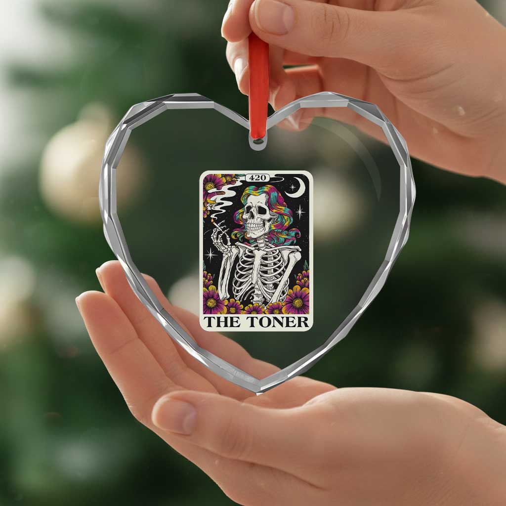 Skeleton 420 Cannabis Heart Crystal Glass Ornament Tarot Card The Stoner Weed Lover TS02 Print Your Wear