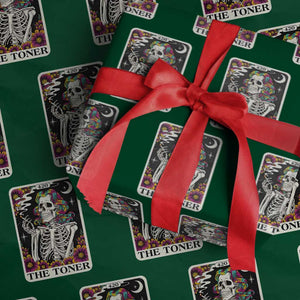 Skeleton 420 Cannabis Wrapping Paper Roll Tarot Card The Stoner Weed Lover TS02 Green Print Your Wear