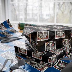 Skeleton 420 Cannabis Wrapping Paper Roll Tarot Card The Stoner Weed Lover TS02 Black Print Your Wear