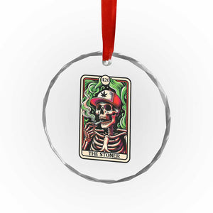 Skeleton 420 The Stoner Crystal Glass Ornament Retro Tarot Card Weed Lover Cannabis Trippy Vibes TS02 Print Your Wear