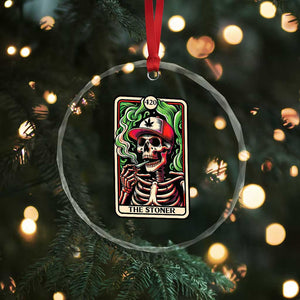 Skeleton 420 The Stoner Crystal Glass Ornament Retro Tarot Card Weed Lover Cannabis Trippy Vibes TS02 Print Your Wear