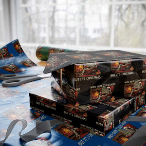 Skeleton Christmas Wrapping Paper Roll When You're Dead Inside But It's Xmas Chillin' TS02 Black Print Your Wear