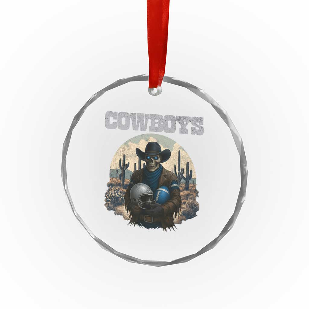 Skeleton Cowboy Football Player Crystal Glass Ornament Western Fan Gift TS12 Print Your Wear