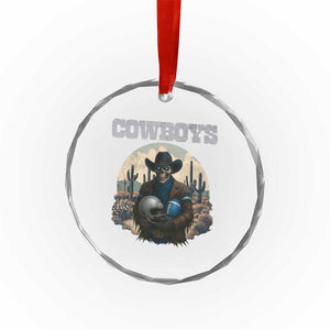 Skeleton Cowboy Football Player Crystal Glass Ornament Western Fan Gift TS12 Print Your Wear