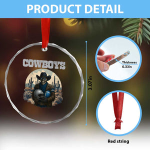 Skeleton Cowboy Football Player Crystal Glass Ornament Western Fan Gift TS12 Print Your Wear