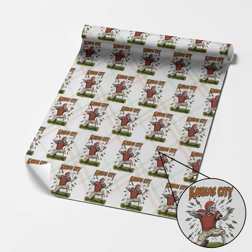 Skeleton Football Lover Wrapping Paper Roll Touchdown Game Day Lifestyle TS12 Christmas Plaid Print Your Wear