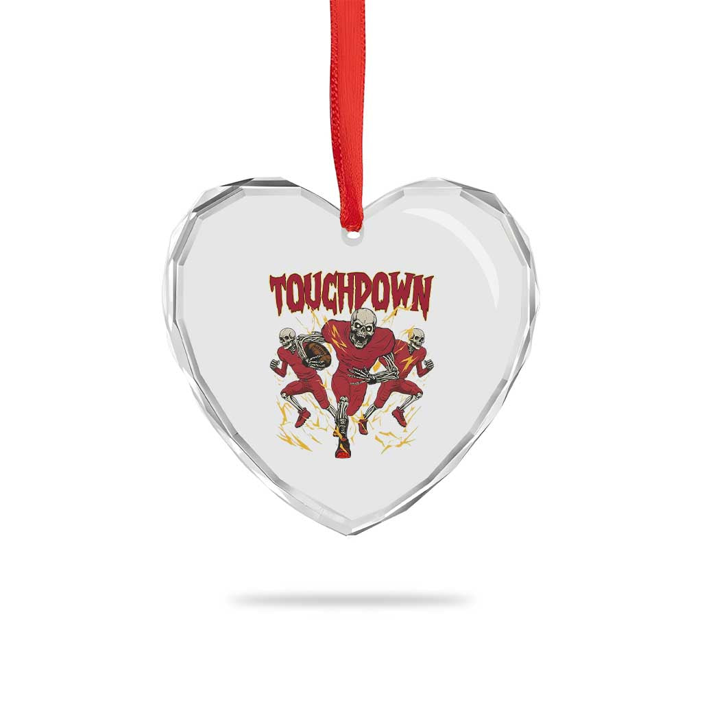 Skeleton Game Day Heart Crystal Glass Ornament Touchdown Football Fan Gift TS12 Print Your Wear
