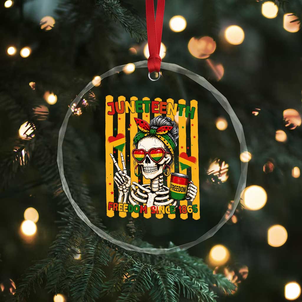 Skeleton Juneteenth Freedom Crystal Glass Ornament African American Pride Gift TS12 Print Your Wear