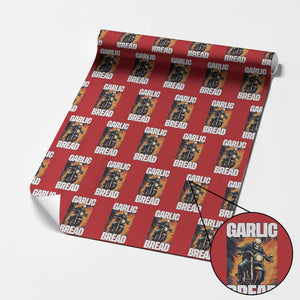 Skeleton Meme Wrapping Paper Roll Garlic Bread Flaming Biker On Fire Funny Edgy Hard Cringe TS02 Red Print Your Wear