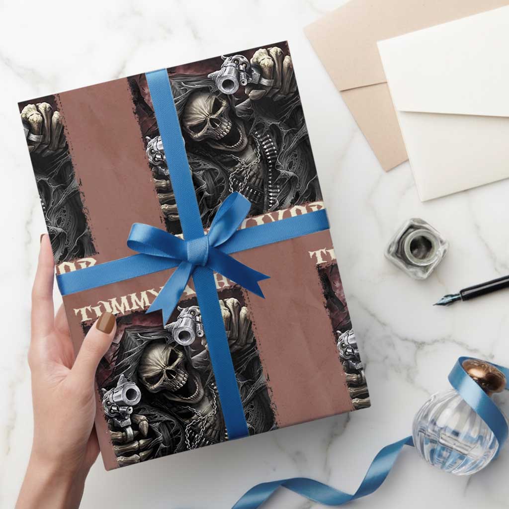 Skeleton Meme Wrapping Paper Roll Tummy Ache Survivor Funny Cool Edgy Hard Cringe TS02 Mocha Print Your Wear