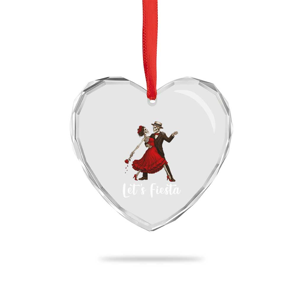 Skeleton Mexican Christmas Heart Crystal Glass Ornament Let us Fiesta TS14 Print Your Wear
