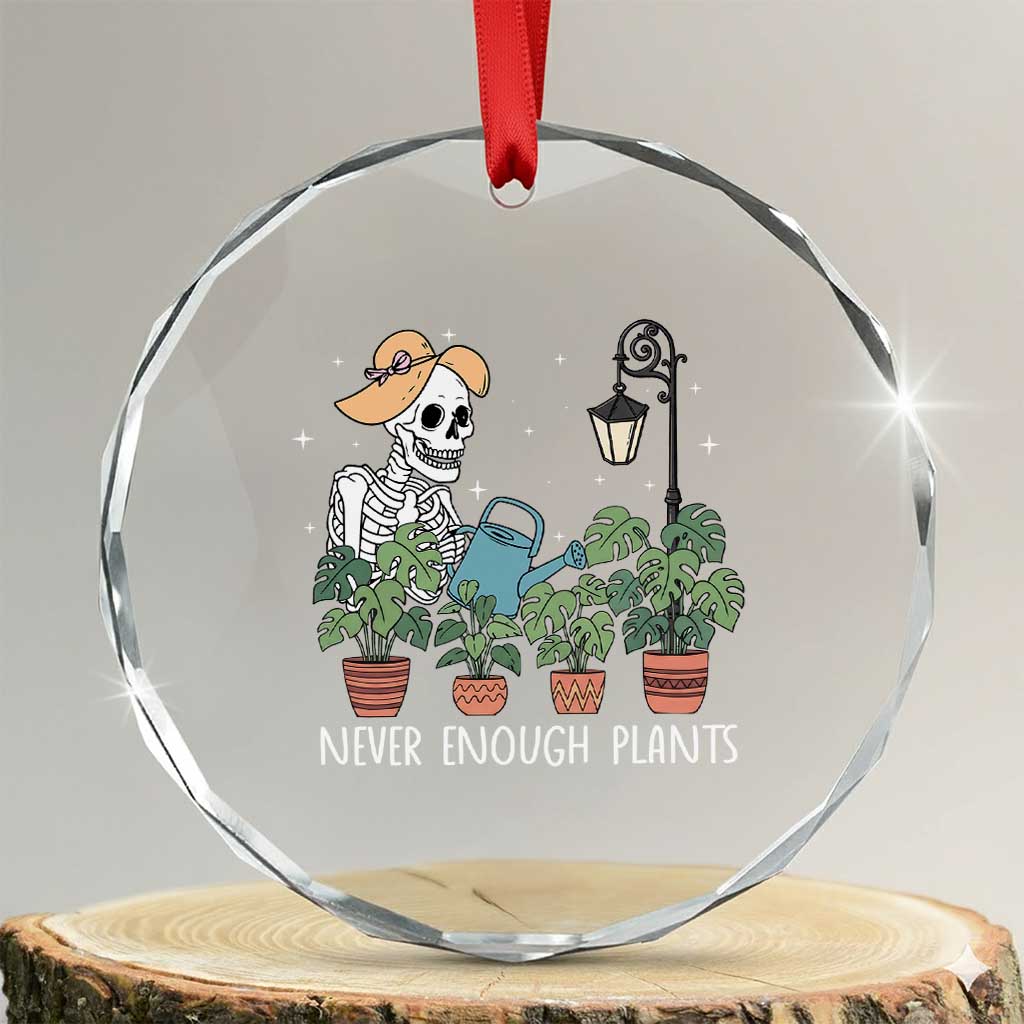 Skeleton Monstera Lover Crystal Glass Ornament Never Enough Plants TS12 Transparent Glass 3'' Circle Print Your Wear