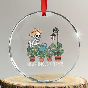 Skeleton Monstera Lover Crystal Glass Ornament Never Enough Plants TS12 Transparent Glass 3'' Circle Print Your Wear