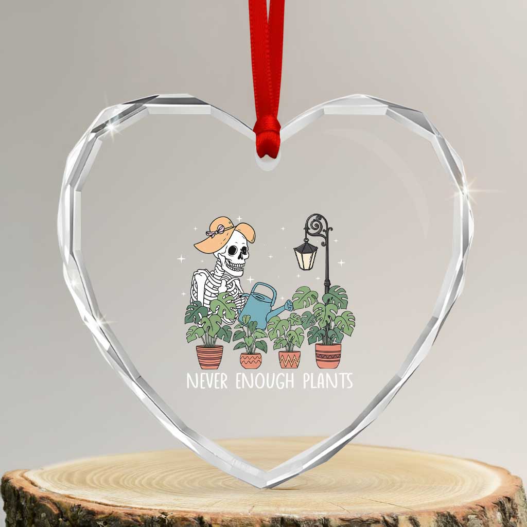 Skeleton Monstera Lover Heart Crystal Glass Ornament Never Enough Plants TS12 Transparent Glass 3'' Heart Print Your Wear