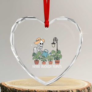 Skeleton Monstera Lover Heart Crystal Glass Ornament Never Enough Plants TS12 Transparent Glass 3'' Heart Print Your Wear