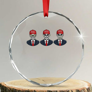 Skeleton See No Crimes Hear No Truth Crystal Glass Ornament Funny Political Satire TS12 Transparent Glass 3'' Circle Print Your Wear