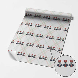 Skeleton See No Crimes Hear No Truth Wrapping Paper Roll Funny Political Satire TS12 Christmas Plaid Print Your Wear