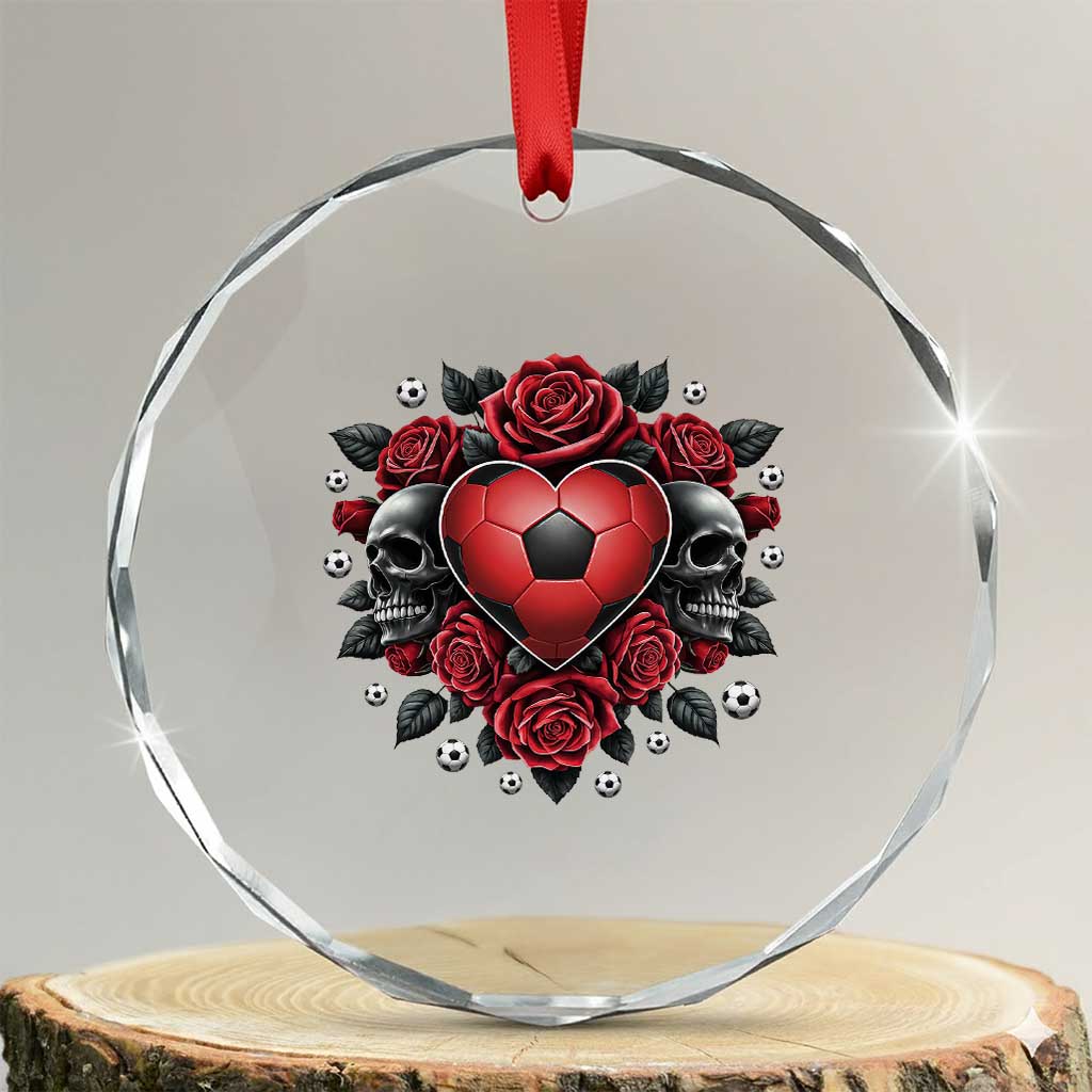 Skeleton Soccer Player Crystal Glass Ornament Valentine Day Gift TS12 Transparent Glass 3'' Circle Print Your Wear