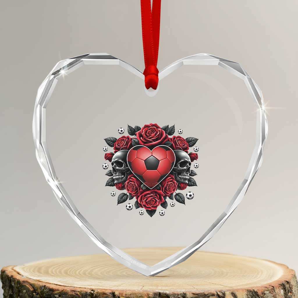 Skeleton Soccer Player Heart Crystal Glass Ornament Valentine Day Gift TS12 Transparent Glass 3'' Heart Print Your Wear