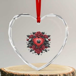 Skeleton Soccer Player Heart Crystal Glass Ornament Valentine Day Gift TS12 Transparent Glass 3'' Heart Print Your Wear