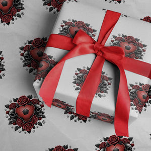 Skeleton Soccer Player Wrapping Paper Roll Valentine Day Gift TS12 White Print Your Wear