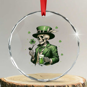 Skeleton St Patricks Day Drinking Crystal Glass Ornament Irish Party Gift TS12 Transparent Glass 3'' Circle Print Your Wear