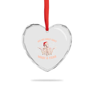 Skeleton Xmas Heart Crystal Glass Ornament Ho Ho Holy Shit What A Year Retro Funny TS02 Print Your Wear