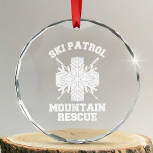 Ski Patrol Mountain Rescue Crystal Glass Ornament Winter Slopes Skiing Snowboarding Snowflake TS11 Transparent Glass 3'' Circle Print Your Wear