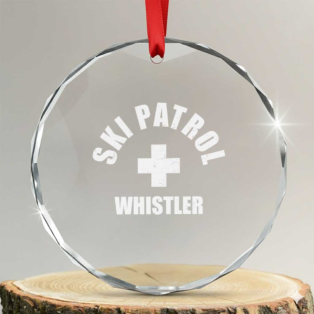 Ski Patrol Whistler Crystal Glass Ornament Winter Slopes Skiing Snowboarding TS11 Transparent Glass 3'' Circle Print Your Wear