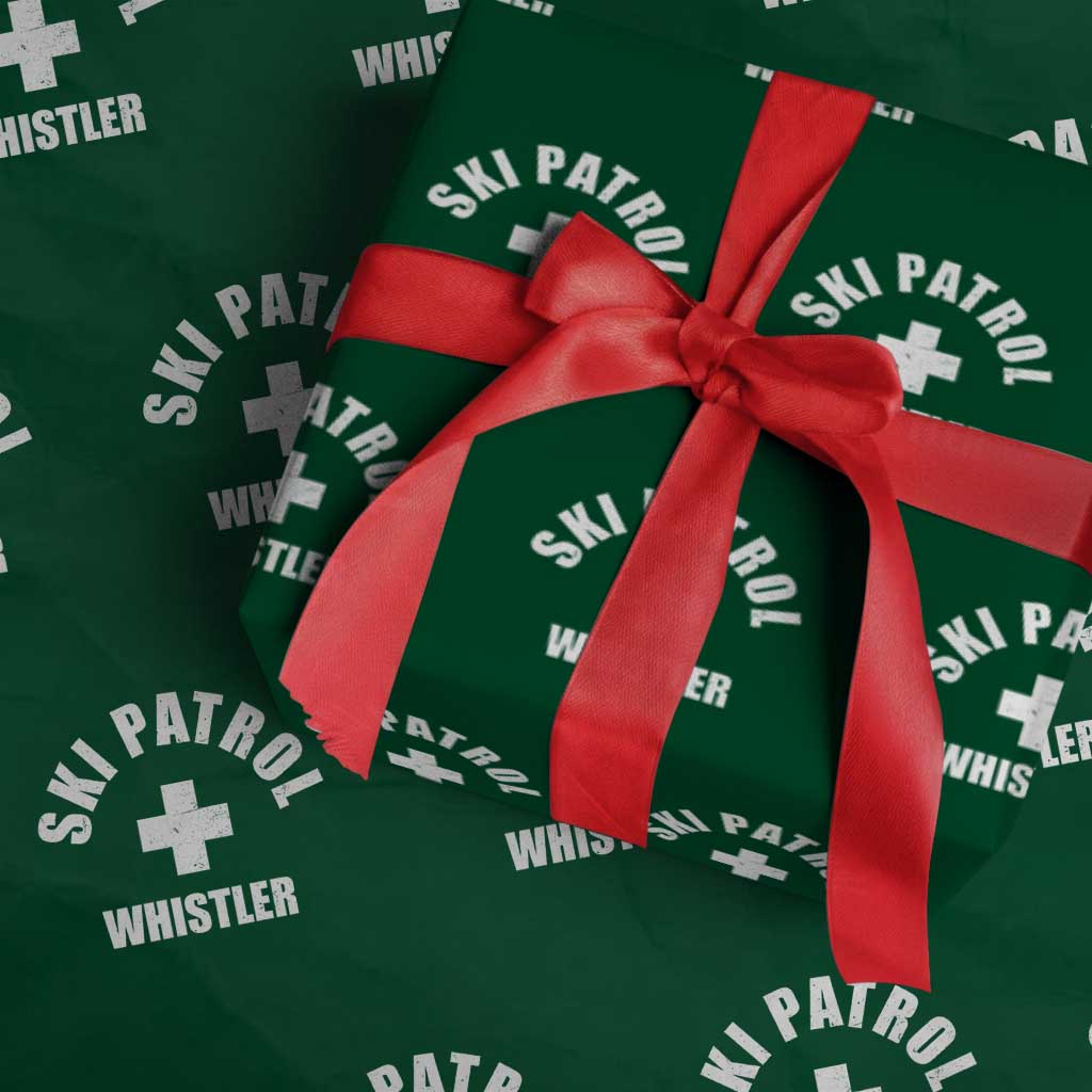 Ski Patrol Whistler Wrapping Paper Roll Winter Slopes Skiing Snowboarding TS11 Green Print Your Wear