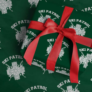 Ski Patrol Wrapping Paper Roll Mountain Rescue Winter Slopes Skiing Snowboarding TS11 Green Print Your Wear