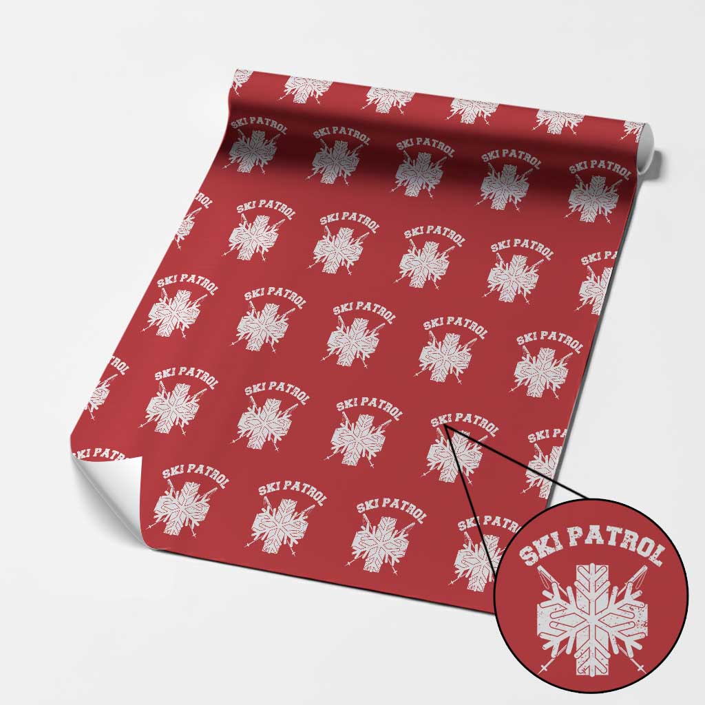 Ski Patrol Wrapping Paper Roll Mountain Rescue Winter Slopes Skiing Snowboarding TS11 Red Print Your Wear