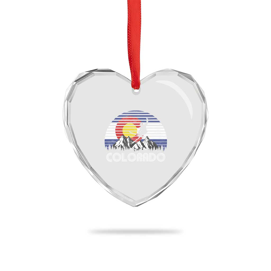 Ski Skiing Colorado Snow Mountain Winter Sport Heart Crystal Glass Ornament TS11 Print Your Wear