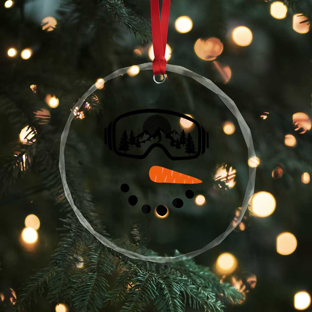 Ski Snowboard Snowman Face Crystal Glass Ornament Goggles Skiing Snow Ski Lover Skier TS10 Print Your Wear