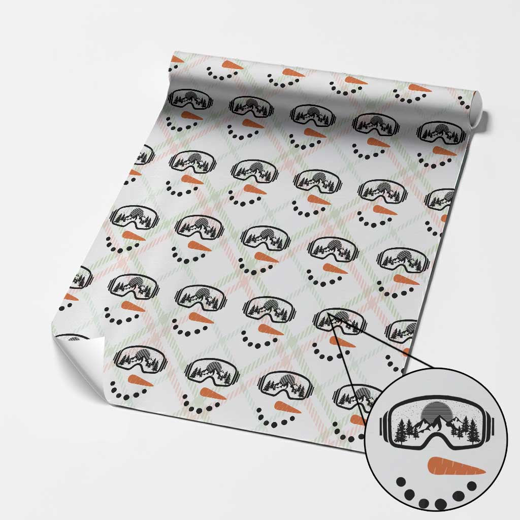 Ski Snowboard Snowman Face Wrapping Paper Roll Goggles Skiing Snow Ski Lover Skier TS10 Christmas Plaid Print Your Wear