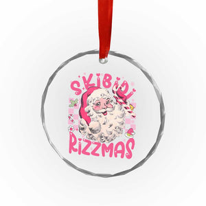 Skibidi Rizzmas Santa Crystal Glass Ornament Rizz Santa Pink Groovy Funny Xmas Gen Alpha Girl Kids TS10 Print Your Wear