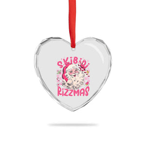Skibidi Rizzmas Santa Heart Crystal Glass Ornament Rizz Santa Pink Groovy Funny Xmas Gen Alpha Girl Kids TS10 Print Your Wear