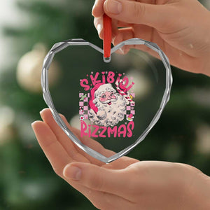 Skibidi Rizzmas Santa Heart Crystal Glass Ornament Rizz Santa Pink Groovy Funny Xmas Gen Alpha Girl Kids TS10 Print Your Wear
