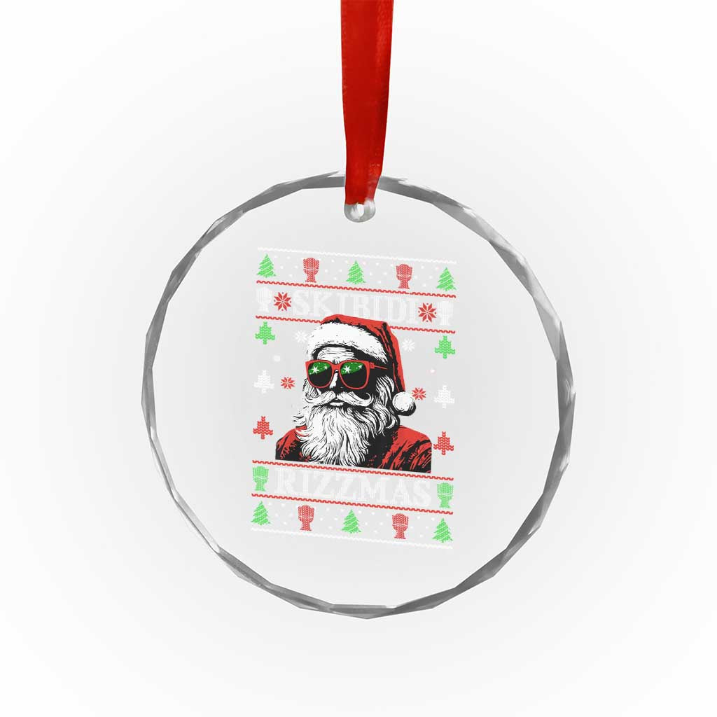 Skibidi Rizzmas Xmas Crystal Glass Ornament Rizz Santa Claus Funny Christmas Gen Alpha TS10 Print Your Wear