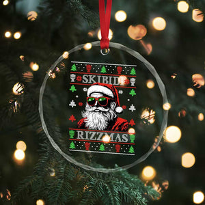 Skibidi Rizzmas Xmas Crystal Glass Ornament Rizz Santa Claus Funny Christmas Gen Alpha - Print Your Wear