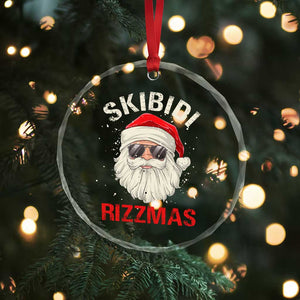 Skibidi Rizzmas Xmas Crystal Glass Ornament Rizz Santa Claus Retro Funny Xmas Gen Alpha Kid TS10 Print Your Wear