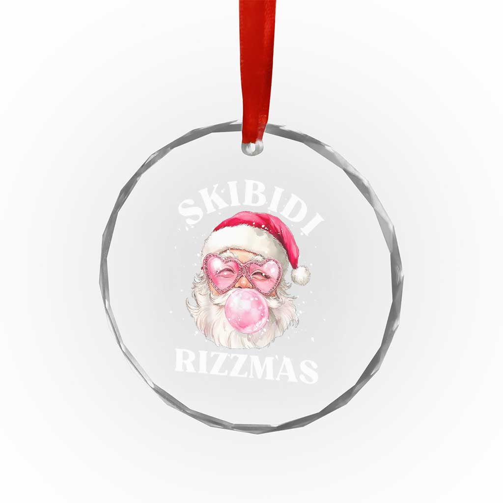 Skibidi Rizzmas Xmas Crystal Glass Ornament Rizz Santa Pink Bubble Gum Funny Xmas Gen Alpha Girl Kids TS10 Print Your Wear