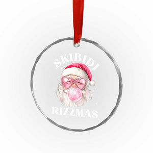 Skibidi Rizzmas Xmas Crystal Glass Ornament Rizz Santa Pink Bubble Gum Funny Xmas Gen Alpha Girl Kids TS10 Print Your Wear