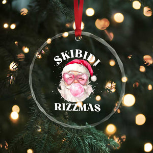 Skibidi Rizzmas Xmas Crystal Glass Ornament Rizz Santa Pink Bubble Gum Funny Xmas Gen Alpha Girl Kids TS10 Print Your Wear