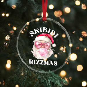 Skibidi Rizzmas Xmas Crystal Glass Ornament Rizz Santa Pink Bubble Gum Funny Xmas Gen Alpha Girl Kids TS10 Print Your Wear