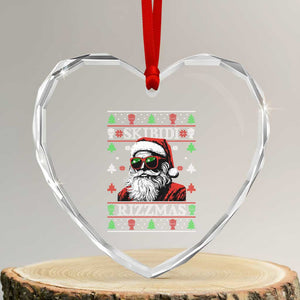 Skibidi Rizzmas Xmas Heart Crystal Glass Ornament Rizz Santa Claus Funny Christmas Gen Alpha TS10 Transparent Glass 3'' Heart Print Your Wear